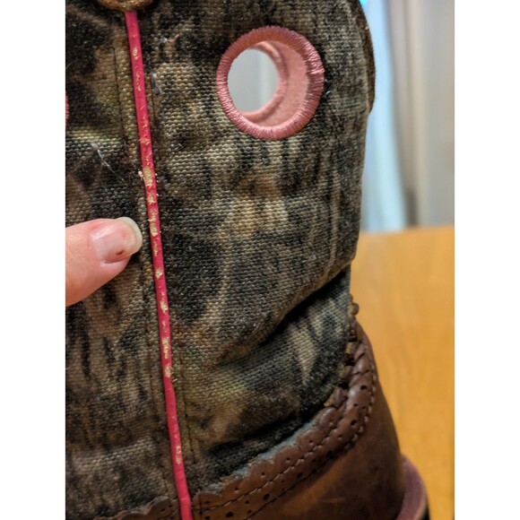 Ariat Fatbaby Western Camo Brown Leather Ranch Cowboy Boots 10006854 Womens 7B - Picture 7 of 11